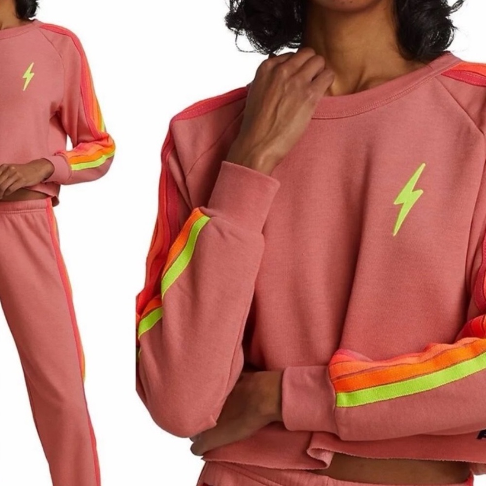 Women's Pink Lightning Bolt Sweatshirt